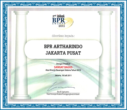 Penghargaan Kinerja Keuangan BPR Artharindo 2011
